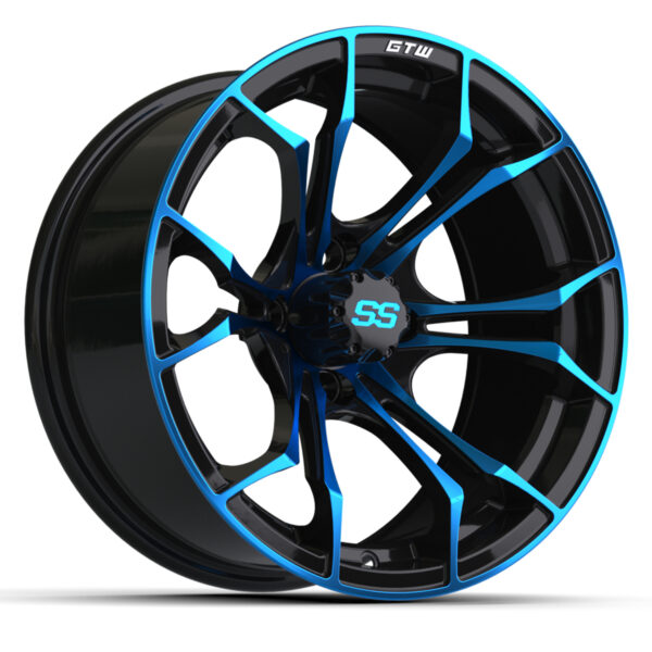 15″ GTW® Spyder Wheel – Black with Blue - Par West Turf