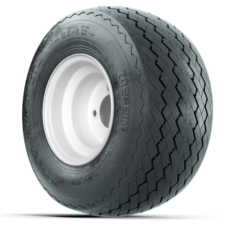 GTW Topspin 18' Golf Cart Tire Plus with White Steel Wheel Assembly