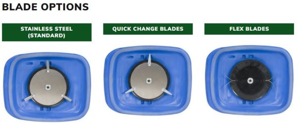 Image of blade options for Air Force F-19 Hover Mower