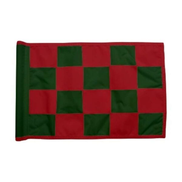 Checkered Golf Regulation Flag - Forest Green_Red