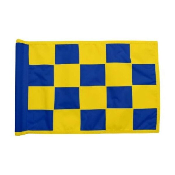 Checkered Golf Regulation Flag - Royal Blue_Yellow