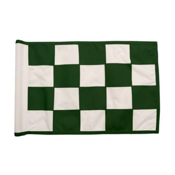 Checkered Golf Regulation Flag - White_Forest Green