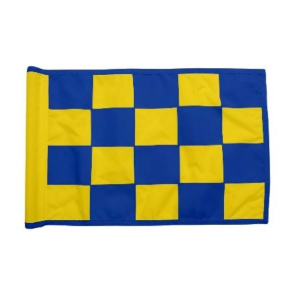 Checkered Golf Regulation Flag - Yellow_Royal Blue