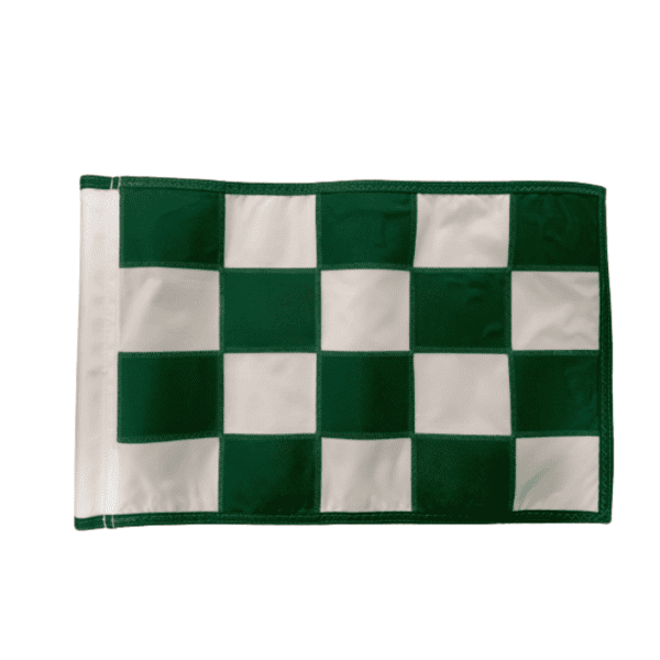 Checkered Regulation Golf Flag - 14 inch x 20 inch- Green_White