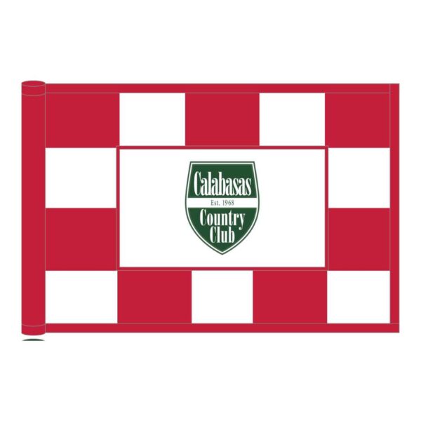 Custom Checkered Embroidered Logo Regulation Pin Flags