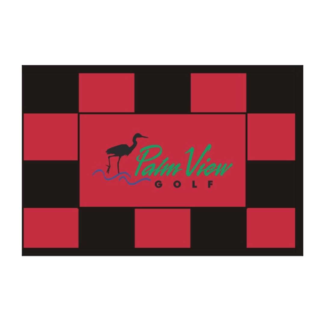 Custom Checkered Silkscreened Logo Regulation Flags