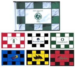 Custom Checkered Silkscreened Logo Regulation Flags