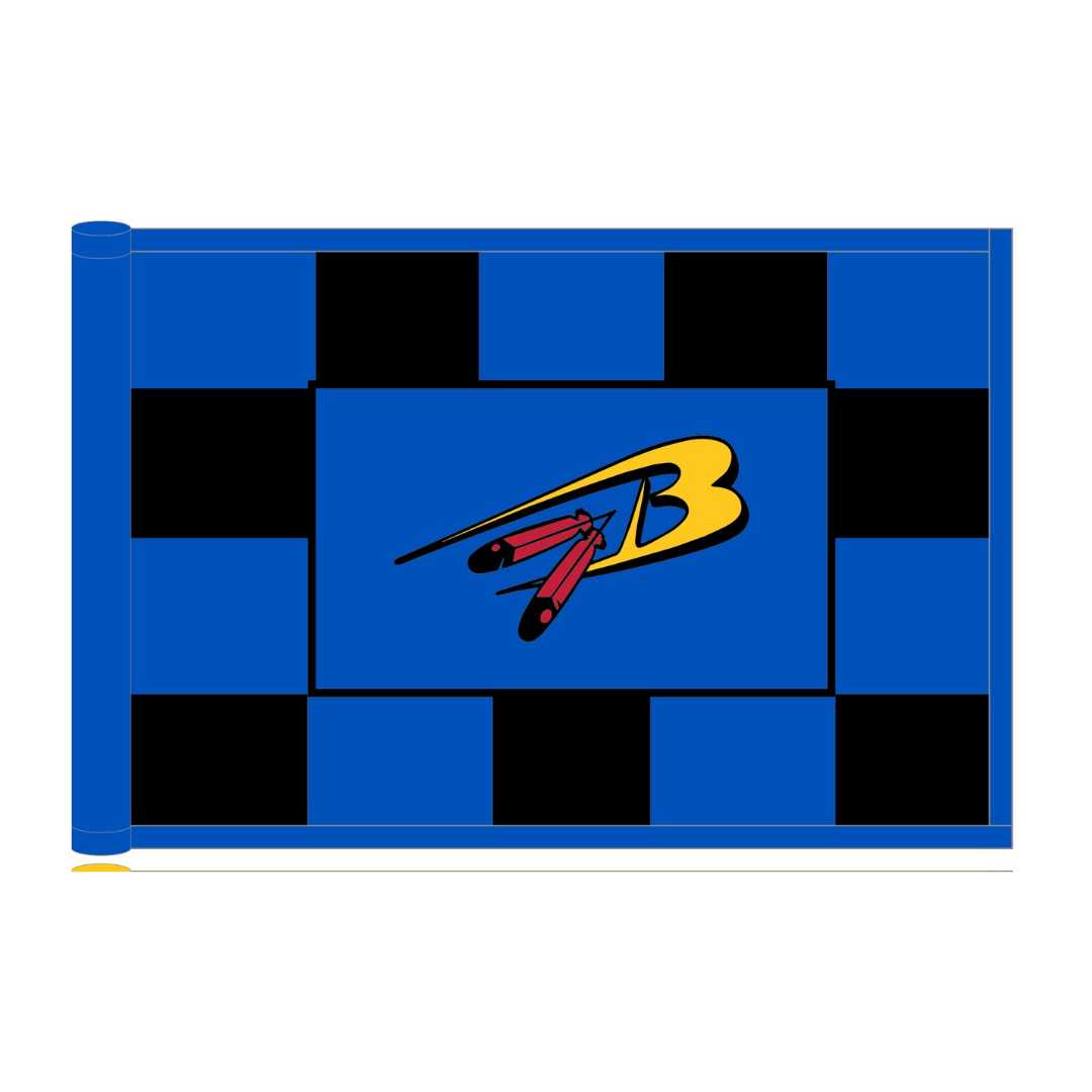 Custom Checkered Silkscreened Logo Regulation Flags
