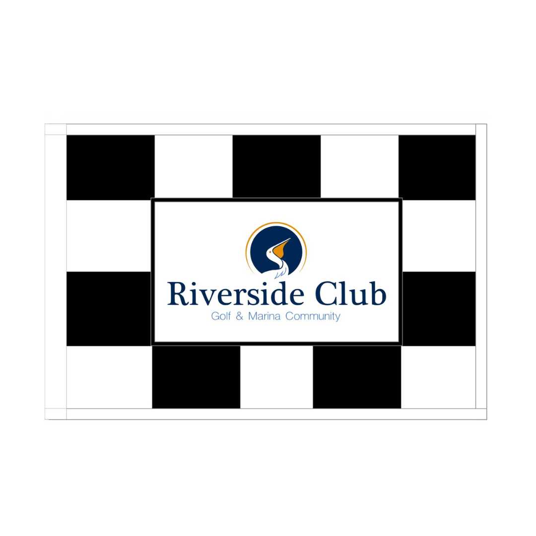 Custom Checkered Silkscreened Logo Regulation Flags