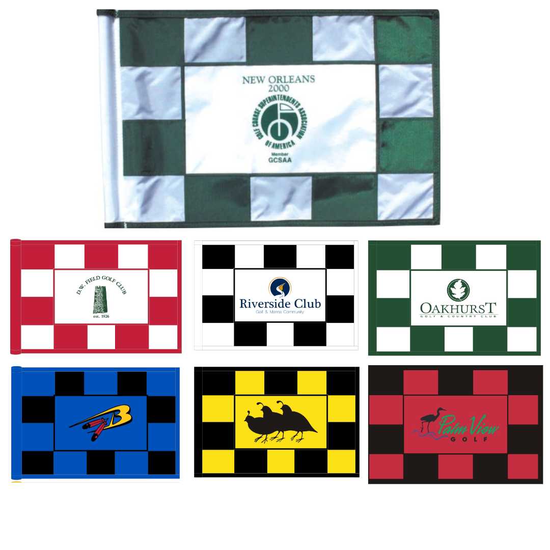 Custom Checkered Silkscreened Logo Regulation Flags