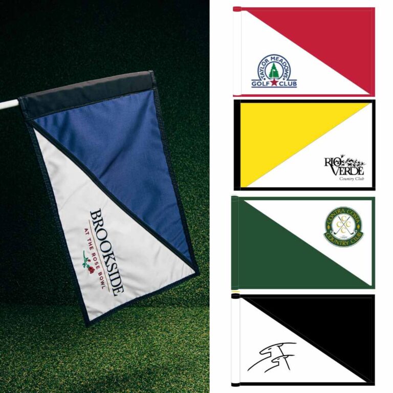 Custom Diagonal Embroidered Logo Regulation Pin Flags