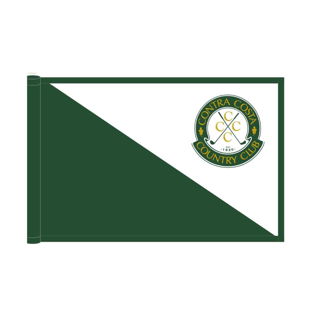 Custom Diagonal Embroidered Logo Regulation Pin Flags