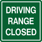 Par West Turf Aluminum Course Sign Driving Range Closed