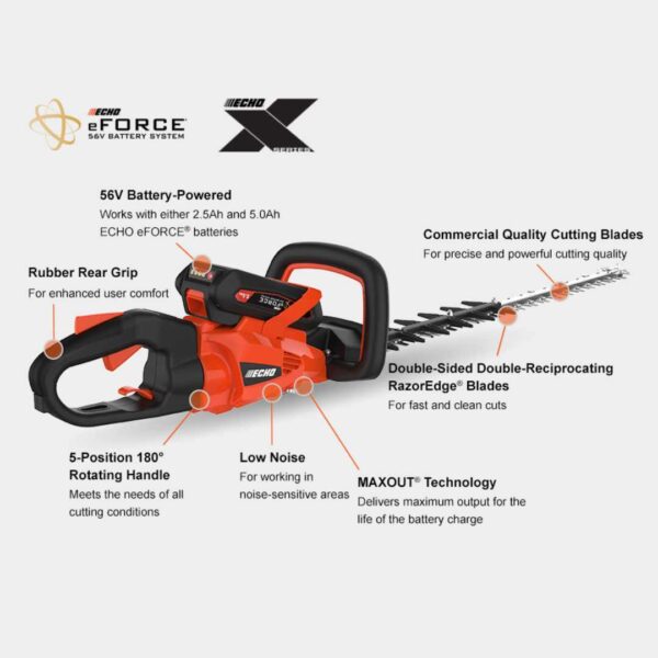 Echo eFORCE® 28_ Double-Sided Hedge Trimmer - DHC-2800 - Features