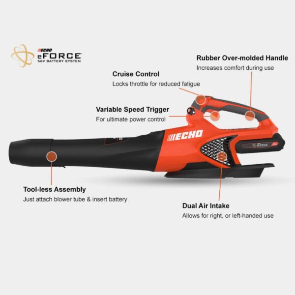 Echo eFORCE® 549 CFM Battery Powered Handheld Blower Features