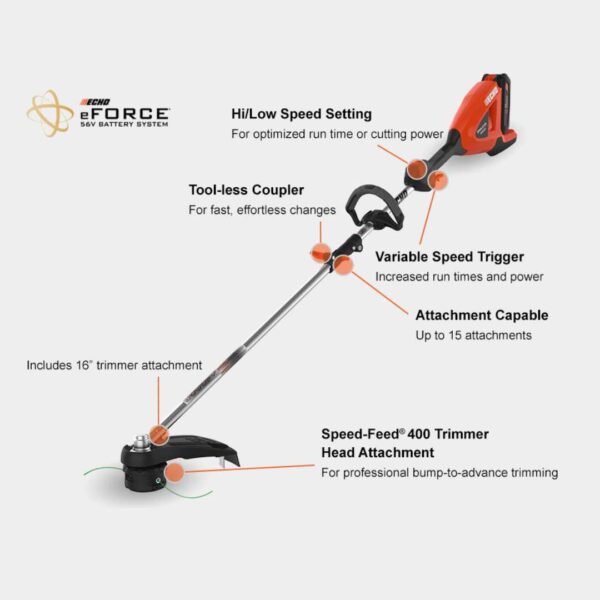 Echo eFORCE® Battery Powered Pro Attachment System - DPAS-2100SB - features