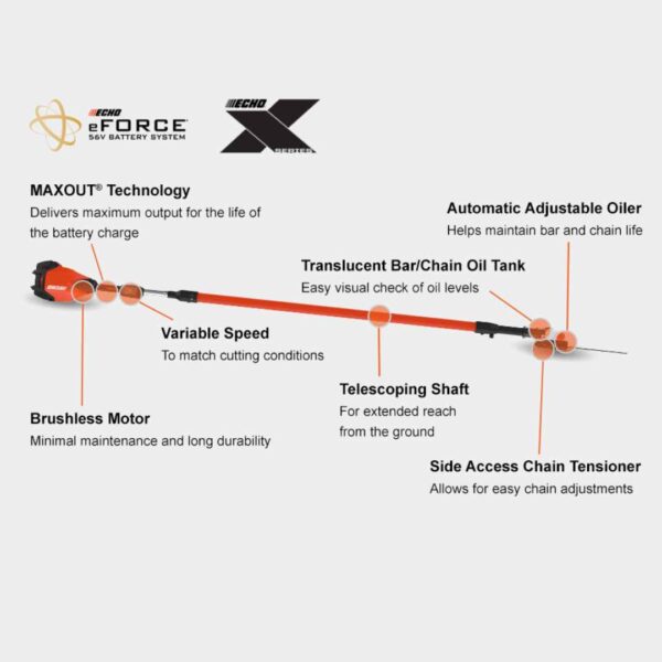 Echo eFORCE® Telescoping Shaft Power Pruner - DPPT-2600H features