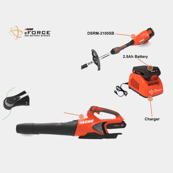 Echo eFORCE® Trimmer and Blower Combo Kit - DCP-BVRVS1B