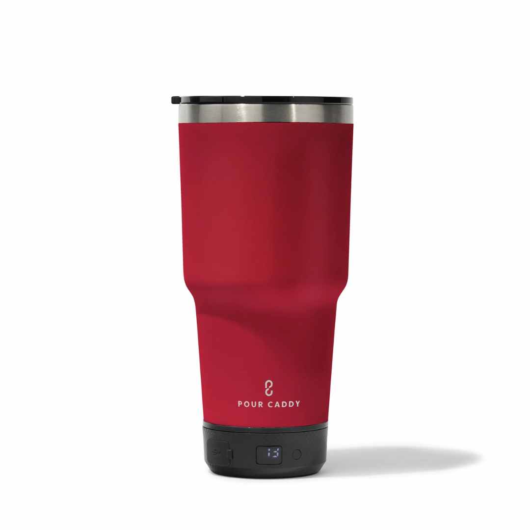 Go Caddy 28oz Vibe Tumbler - 3 Base Options- red- power bank