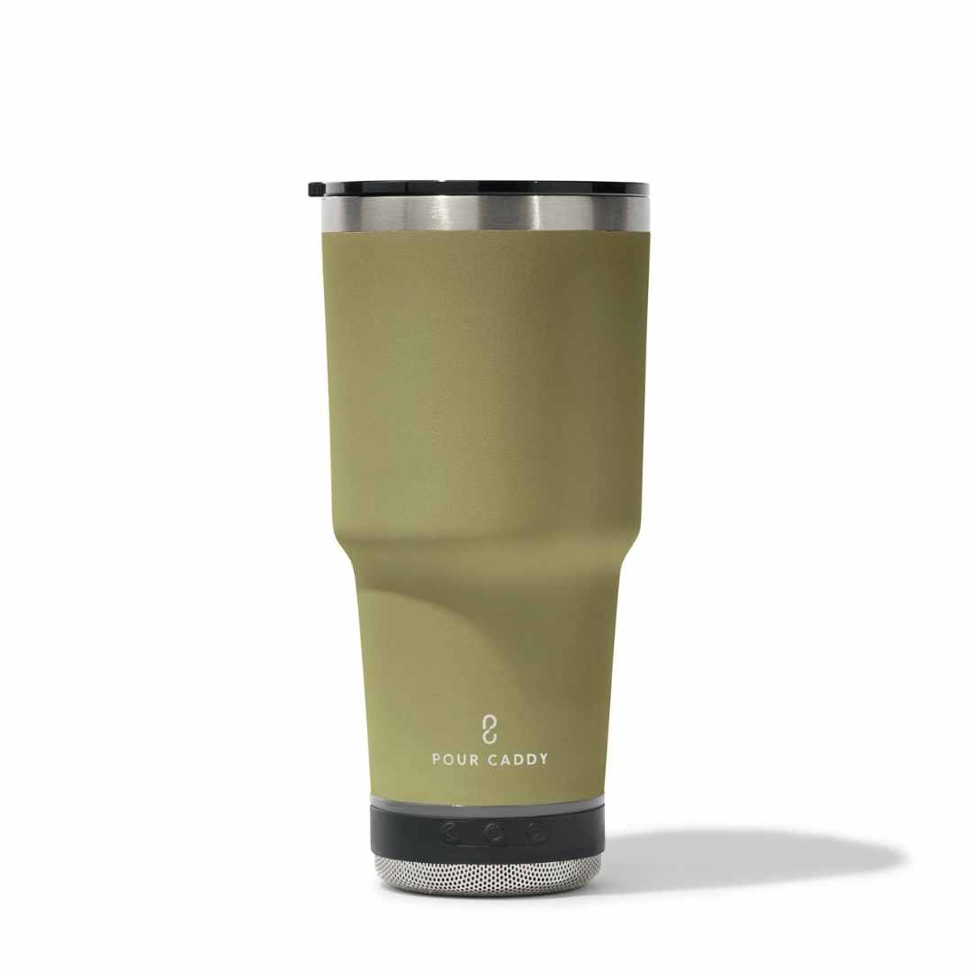 Go Caddy 28oz Vibe Tumbler - 3 Base Options- sandstone- solo speaker