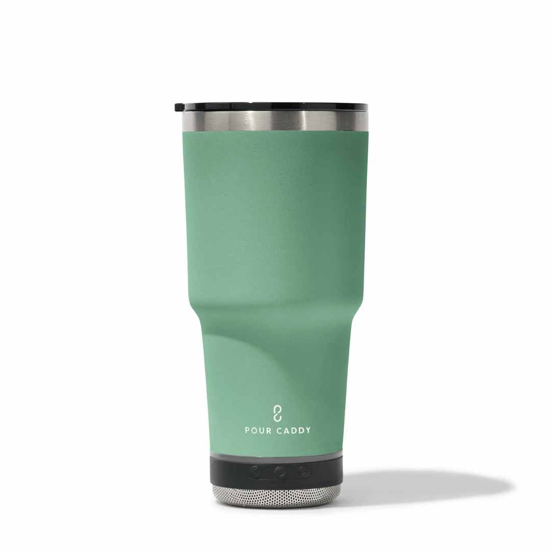 Go Caddy 28oz Vibe Tumbler - 3 Base Options- seafoam- solo speaker