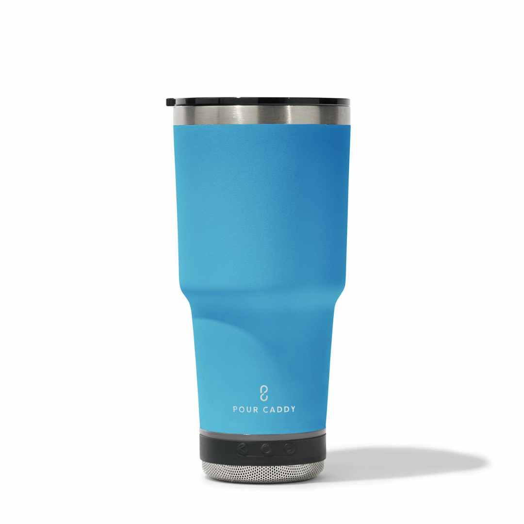 Go Caddy 28oz Vibe Tumbler - 3 Base Options- water blue- solo speaker