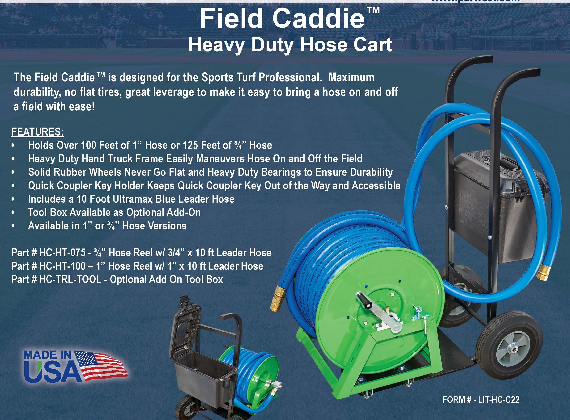 Underhill Field Caddie Heavy Duty Hose Cart - 3/4 inch, 75ft (HC-HT-075)