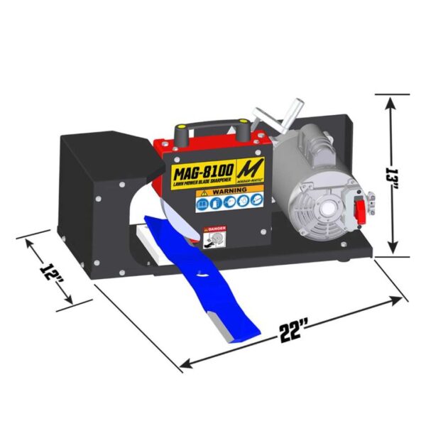 MAG-8100 Lawn Mower Blade Sharpener - weight and dims