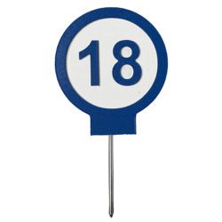 Image of Perma Core Plastic "18" numbered tee maker in blue