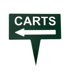 Image of Plastic Arrow Carts Traffic Sign in green and white text