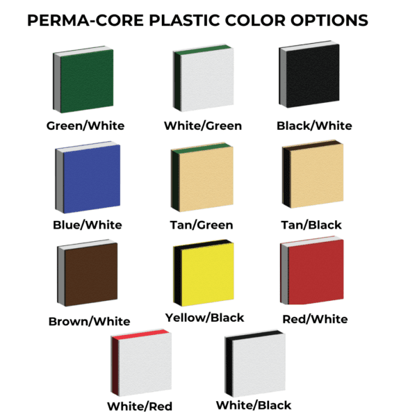 Perma-Core Plastic Color Options