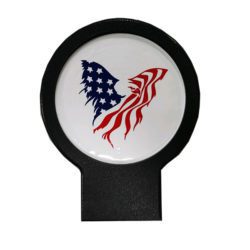Image of putting green marker tops with american flag logo