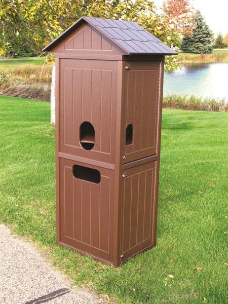 Recycled plastic water cooler station installed