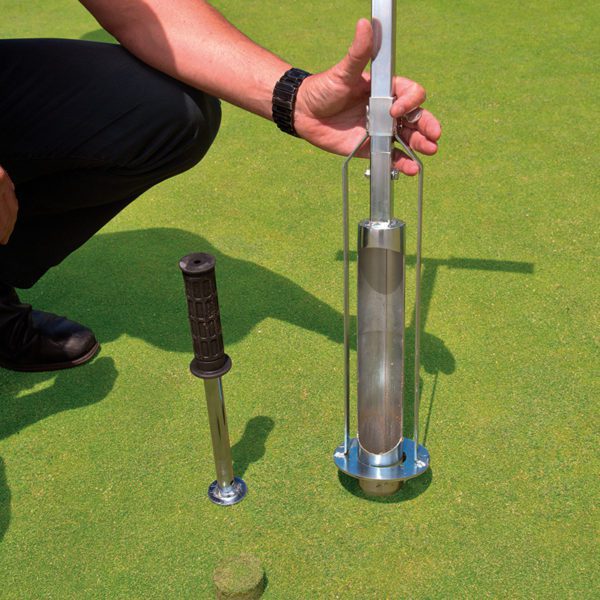 Image of Round Soil Profile Sampler demo on golf course