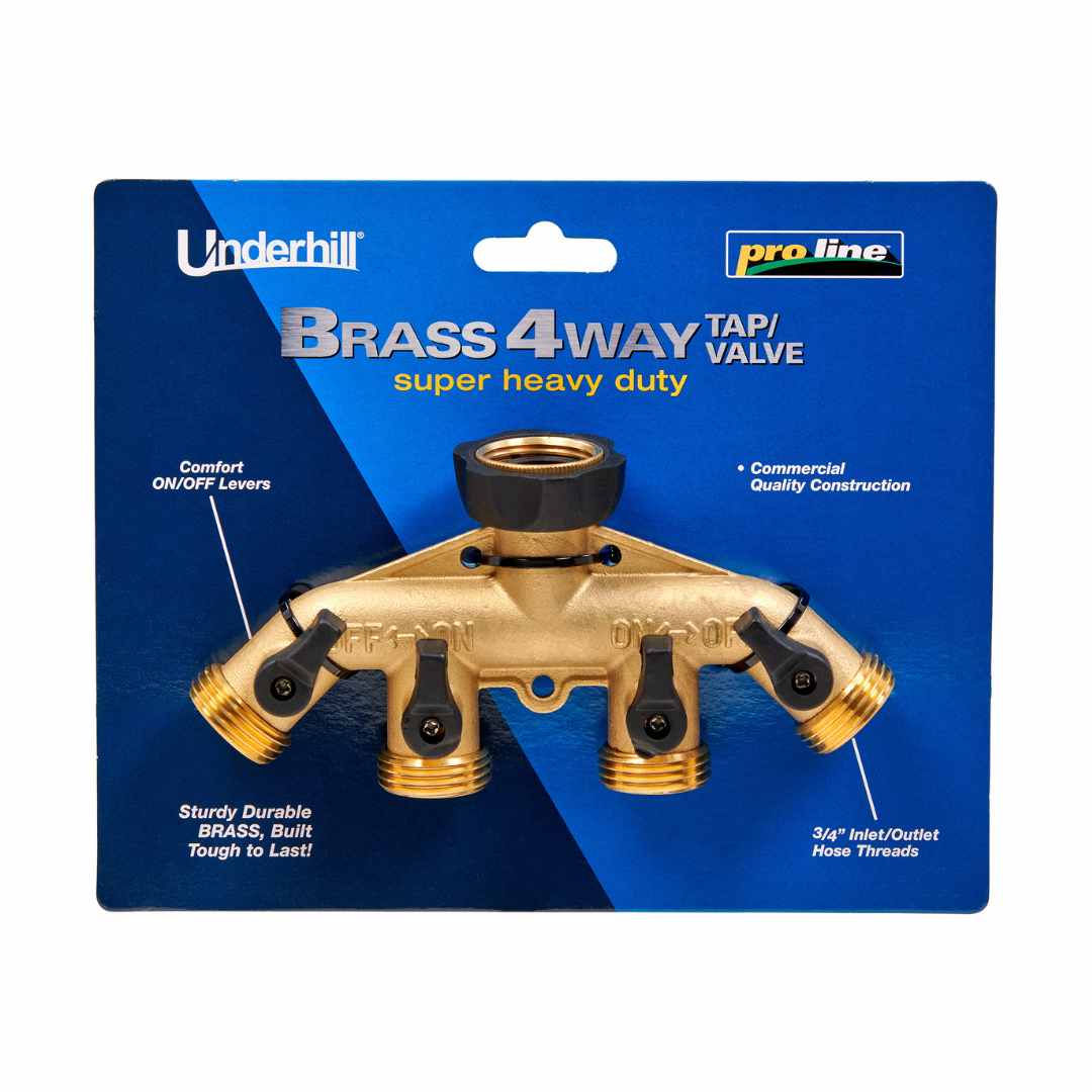 ¾” Brass 2 & 4 Way Hose Tap _ Valves - 4-Way Hose Bib Package